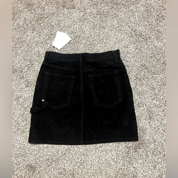 HELMUT LANG Black Femme Utility Moleskin Tuxedo Mini Skirt size 27 NWT - Picture 9 of 15